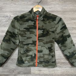Eddie Bauer Youth Boy’s Fleece Zip Up Jacket Camo Top Sweater Sweatshirt Kids Children's Size M MED