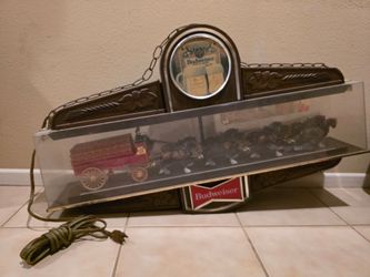 Vintage Budweiser Clydesdale Team Lighted Hanging  3D Bar Display