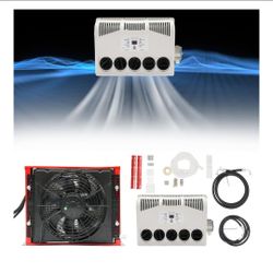 12V Truck Air Conditioner 11000 BTU, DC Split Parking AC Unit for Semi Truck RV Van, Battery Powered 800W, Quiet Operation, Remote Control Cooling Sys