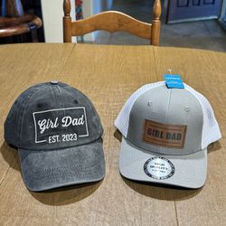 Girl Dad White/Gray Or Charcoal HatsSnapBack Or Charcoal Grey Clip back Hat