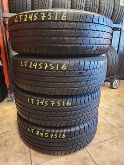LT 245 75R 16 MICHELIN DEFENDER TIRES LT 2457516 USED TIRES (SET) MOUNT BALANCE INCLUDED