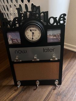 Live Laugh Love Wall Organizer with Clock