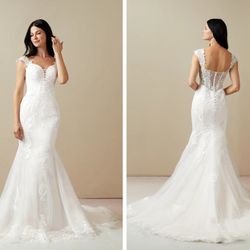 STUNNING Mermaid Wedding Dress – Never Worn – Size 12 – $275 (Retail $699)