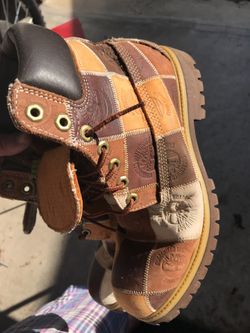 Timberland logo patchwork 8.5 rare find