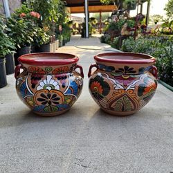 Red Rim Terracota Clay Pots, Planters. Plants. Pottery $45 Cada Una