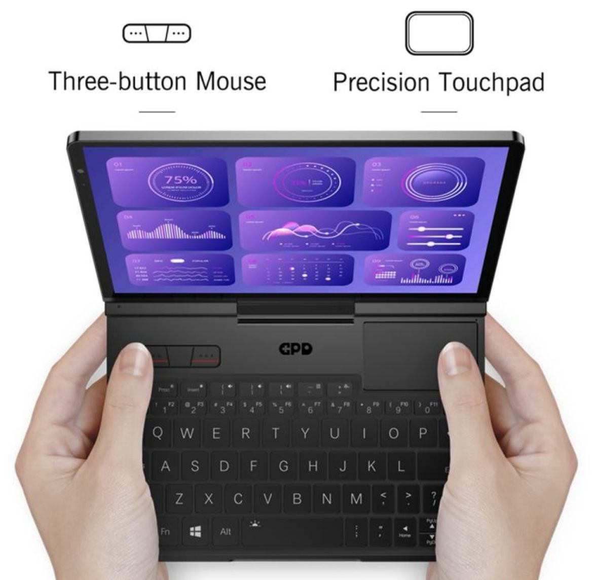 GPD Pocket 4 Handheld Gaming PC, 32GB+2TB, 8.8 inch Windows 11 Home AMD Ryzen AI 9 HX 370, US Plug