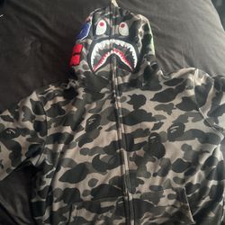 Grey Bape Hoodie - Size Medium