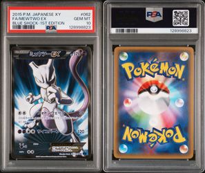 2015 MEWTWO EX 062/059 1ST EDITION BLUE SHOCK POKEMON JAPANESE PSA 10