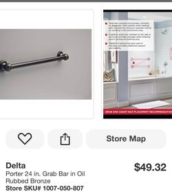 Delta Porter 24 in. Grab Bar in Oil Rubbed Bronze Store SKU# 1007-050-807