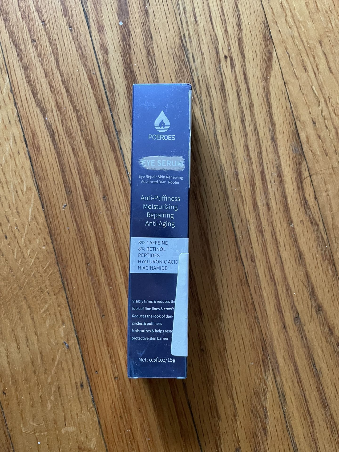 Eye Serum with 8% Caffeine 8% Retinol Hyaluronic Acid Niacinamide peptides for Puffy Bags Fine Lines Dark Circles Wrinkles, Under Eye Cream with 360°