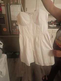 White Strapless Corset Mini Dress