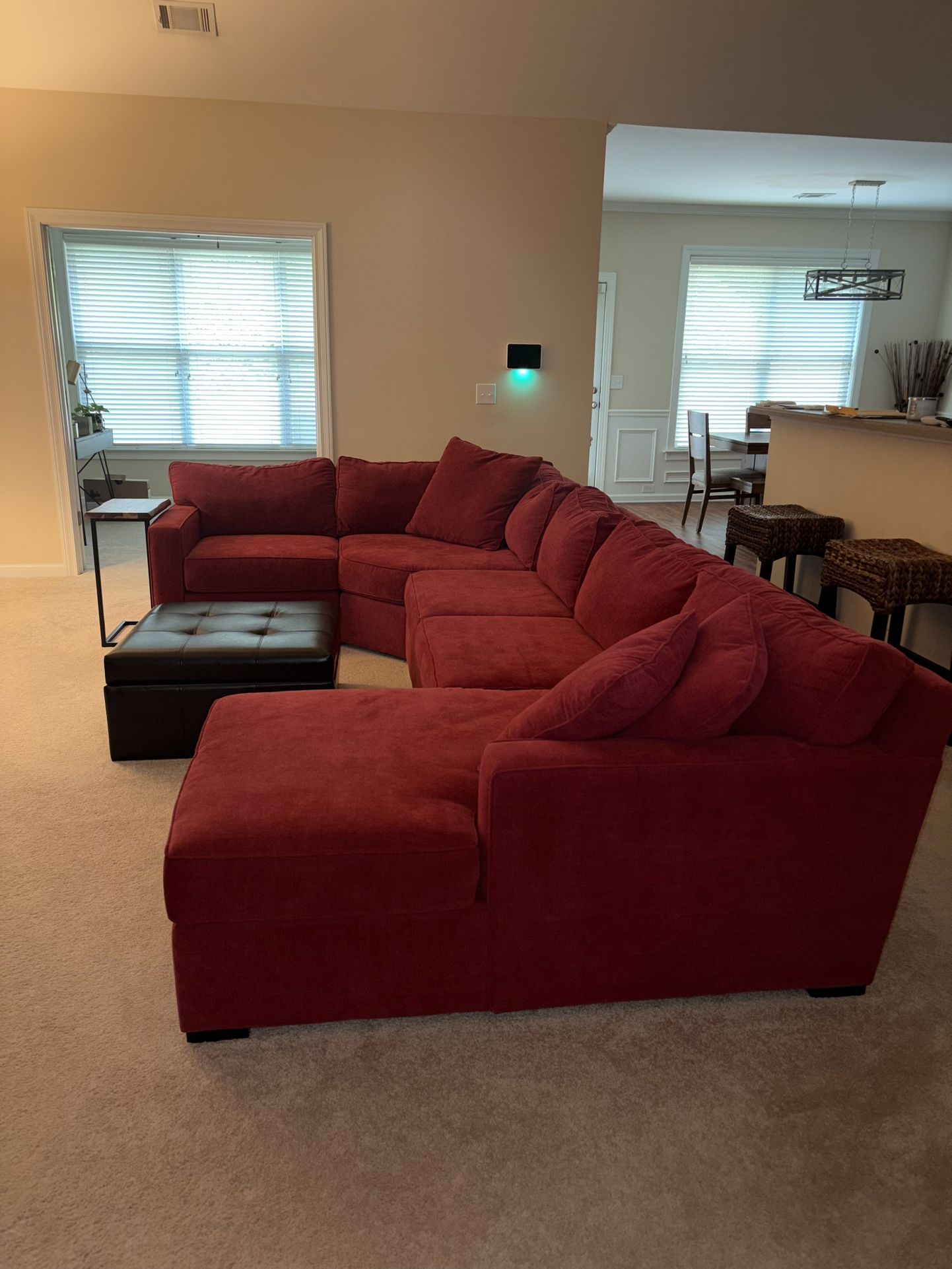 Red Sectional And Artwork