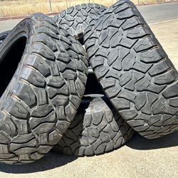 4 USED Delinte mt tires 37x13.50R22LT 40% tread