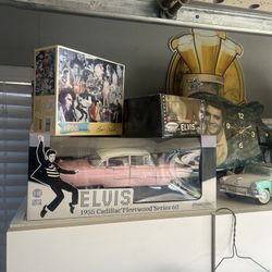Elvis Presley Collectibles Lot – Cadillac Diecast, Figures, Clock, Memorabilia