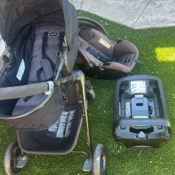 Evenflo Baby Stroller, Car Seat And Base 