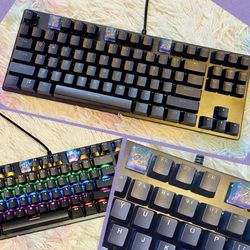 Black Gold Purple Keys MX Mechanical Gaming Keyboard RGB Rainbow Backlit NEW