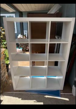 White 3x4 Cube Storage Shelf , 44 inches wide,58 inches high,15.5 deep
