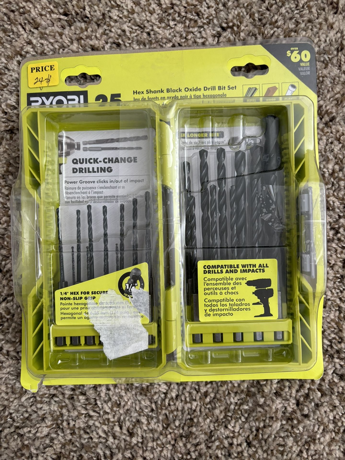 Ryobi Hex Shank Blanca Oxide Drill Bit Set 1/4”
