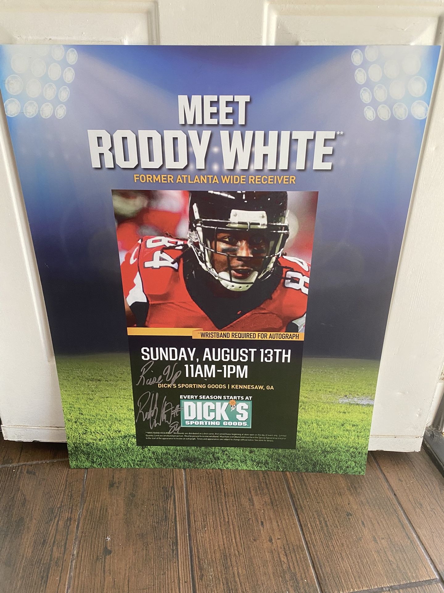 Autographed Roddy White Plastic Poster $20 FIRM