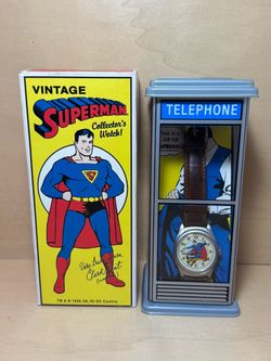 New Vintage Fossil Watch Superman Clark Kent Collector's Edition 1993 DC Comics.