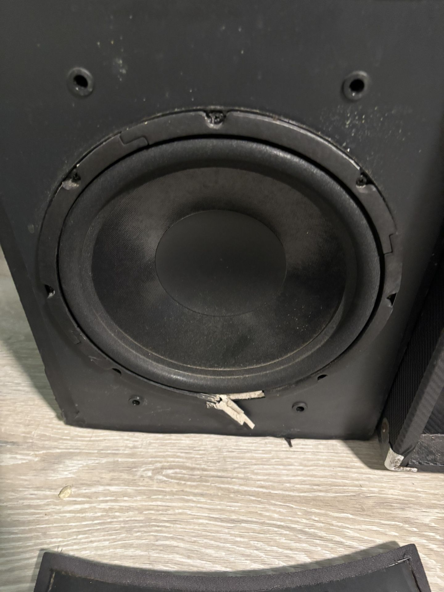 velodyne Subwoofer Works Good Super Loud Gray With Cables Comes With Black Plye Speaker