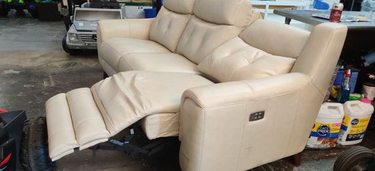 Brand New reclining 3 seater couch with USB ports on both sides and 2 seat recline along with head rest