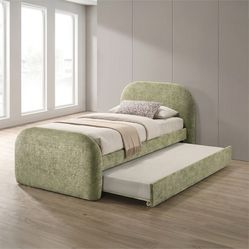 TWIN BED W/ TRUNDLE  PINK OR GREEN (F72028) $399  DELIVER AVAILABLE