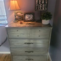 gray vintage dresser