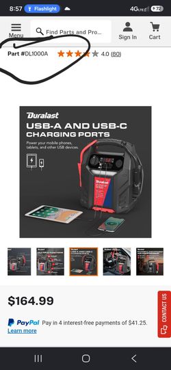 Duralast 1000 amp portable sla battery jump starter