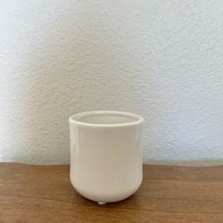 Small White Ceramic Plant Pot