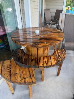 Rustic round table