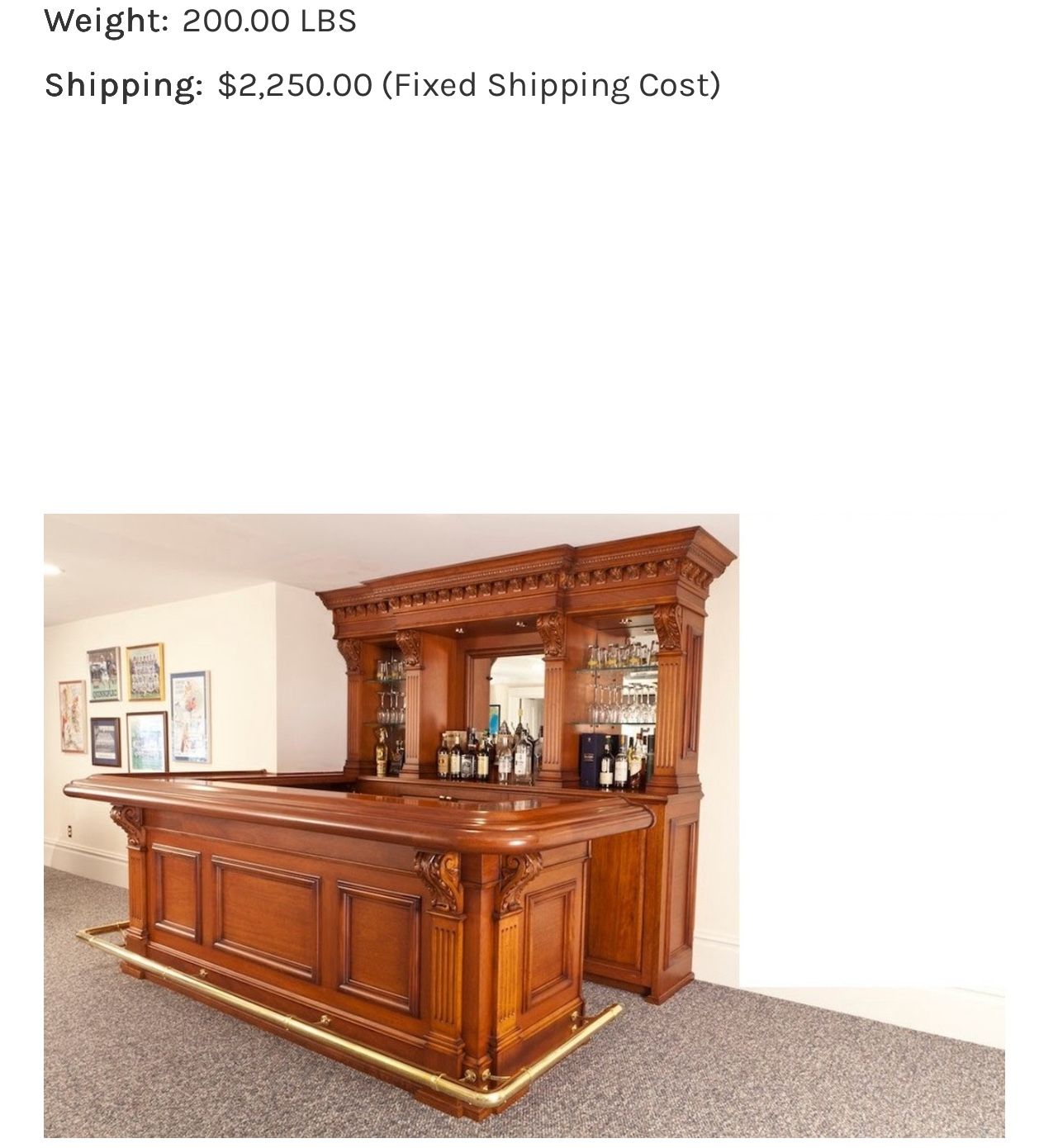 Solid Wood Cocktail Bar with Wood Top