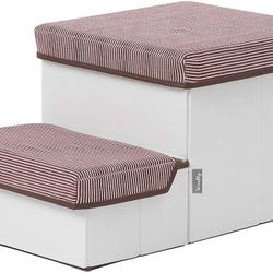 Woolly Pet in style Pet Storage Stepper, Foldable Multi Tier pet Stairs with Size of 20''x11''x12.5''(2T) / 27.5''x12''x15''(3T) can Hold up to 15lbs 