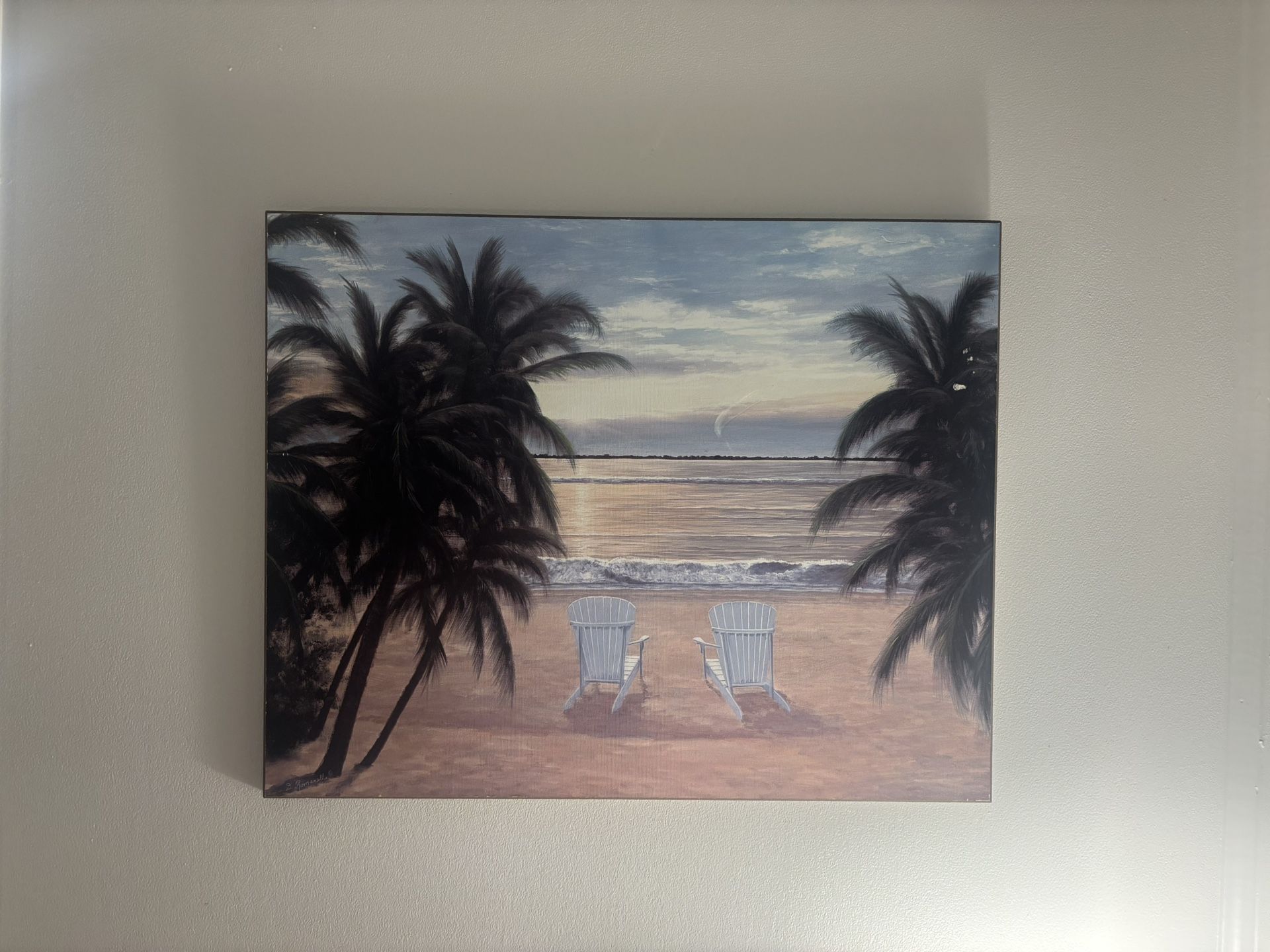 Diane Romanello Beach Scene on Wood – 16x20 Coastal Wall Art
