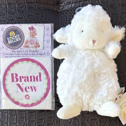 Brand New Plush Lamb & Baby Milestone Sticker Set