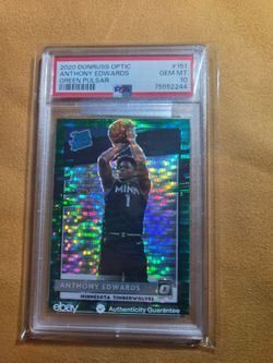 2020 Panini Donruss Optic Anthony Edwards #151 (Green Pulsar / Rated Rookie)