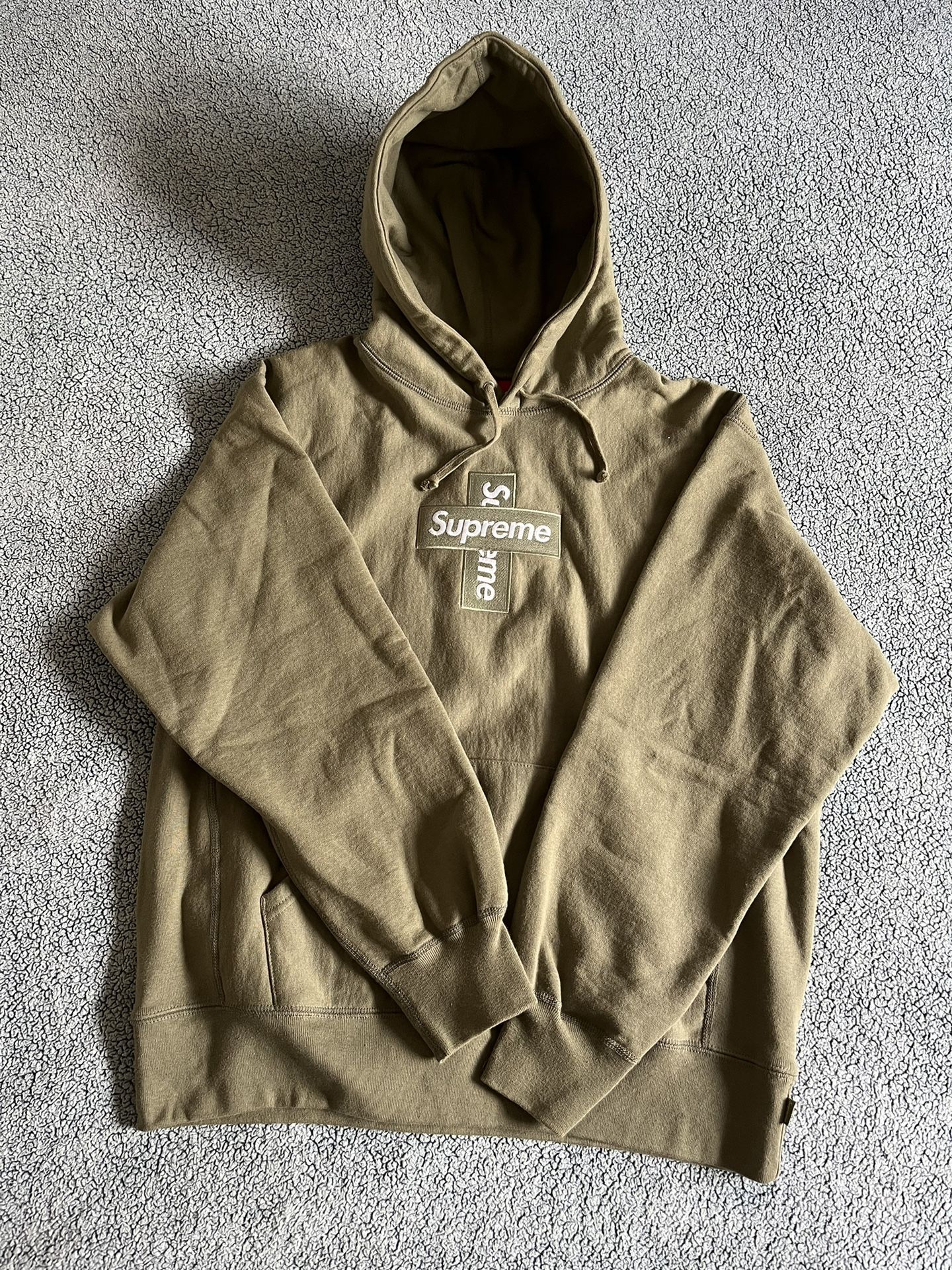 Supreme Cross Box Logo Hoodie Olive