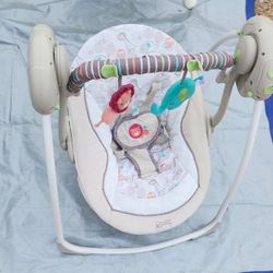 Ingenuity Soothe 'n Delight Portable Baby Swing - Cozy Kingdom