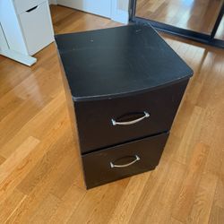 Two Draw Black File Cabinet 