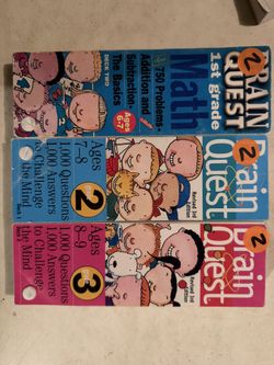Set Of Three Brain, Quest, Education, Educational Books, Flashcards Children Ages, 6-8