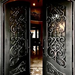Elevate your home’s value and look with A gorgeous double swing Main Entry Iron Door 
