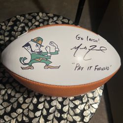 Marcus Freeman Signed Football And Jeremiyah Love Football Card 