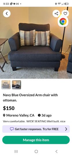 Over sized Arm Chair w/ottoman