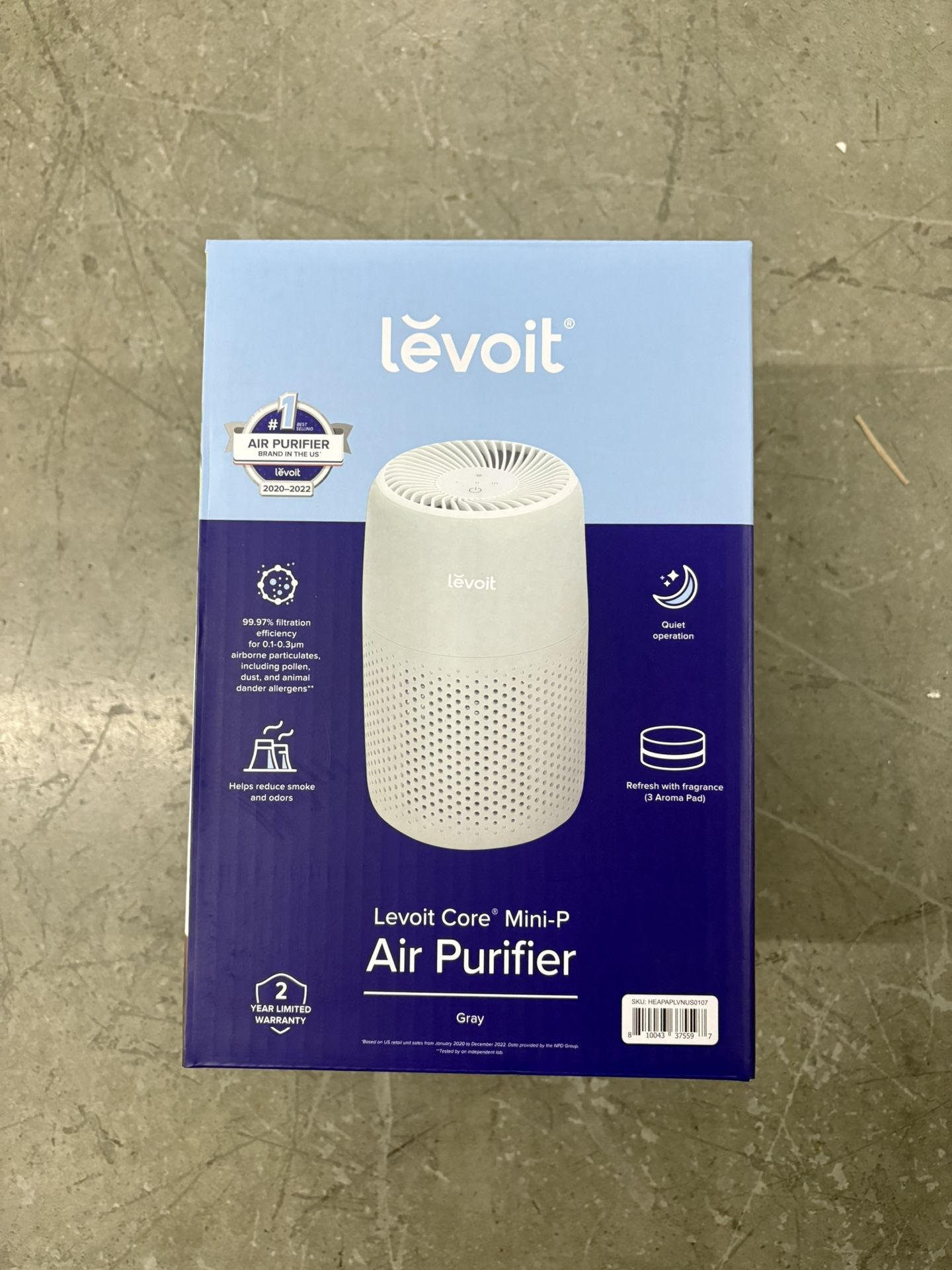 Vortexair 178 Sq. Ft. HEPA - Type Tabletop Air Purifier in Grey