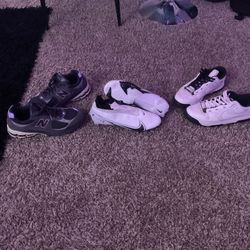 jordans, new balance , nike cleats, jumbo dunks