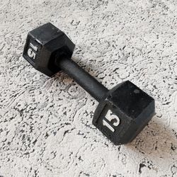 15lb Hex Dumbbell (Iron Cast)