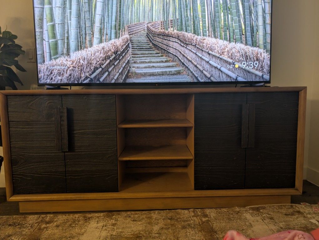 Crate & Barrel 76" Wood Media Console