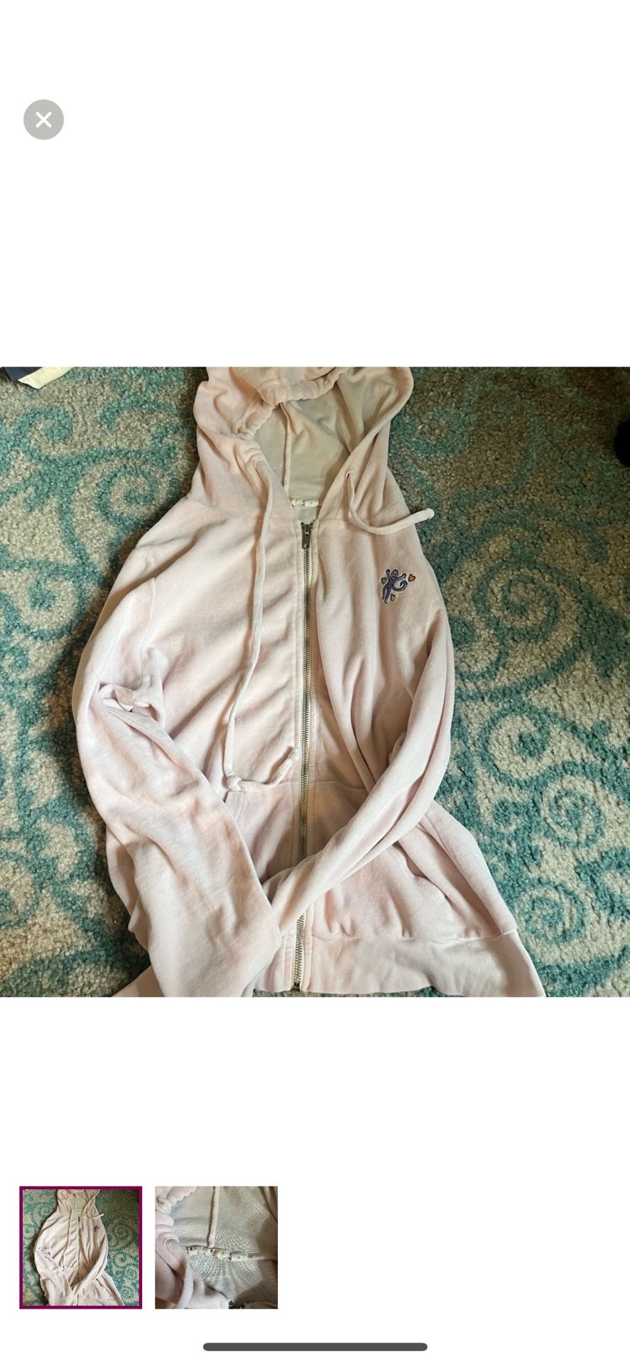 Roller Rabbit Pink Zip Up Hoodie