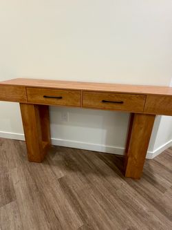 63" W Farmhouse Style Wooden Rectangular Console Table, Behind The Couch Sofa Table Entryway Table