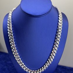 925 Sterling Silver 26” Cuban Necklace 216.50g 12.1mm 207517